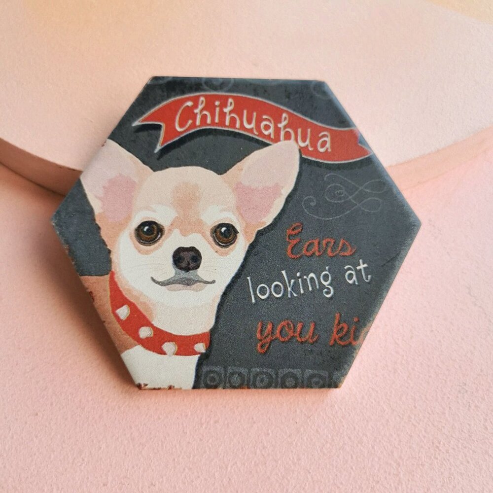 Cute Chihuahua Ceramic Coaster